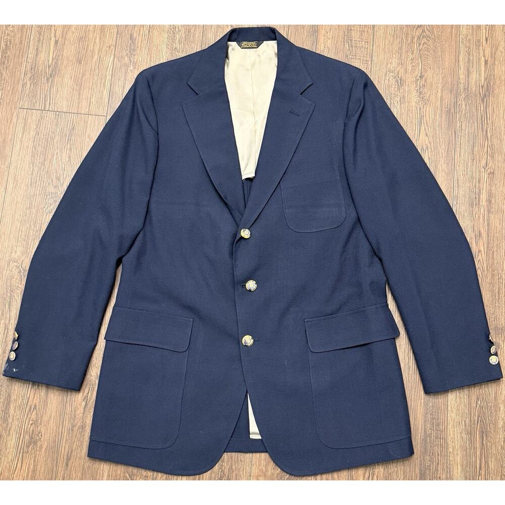 Ben Silver Charleston Corbin Ltd Navy Blue Blazer Sport Coat Mens 44R USA